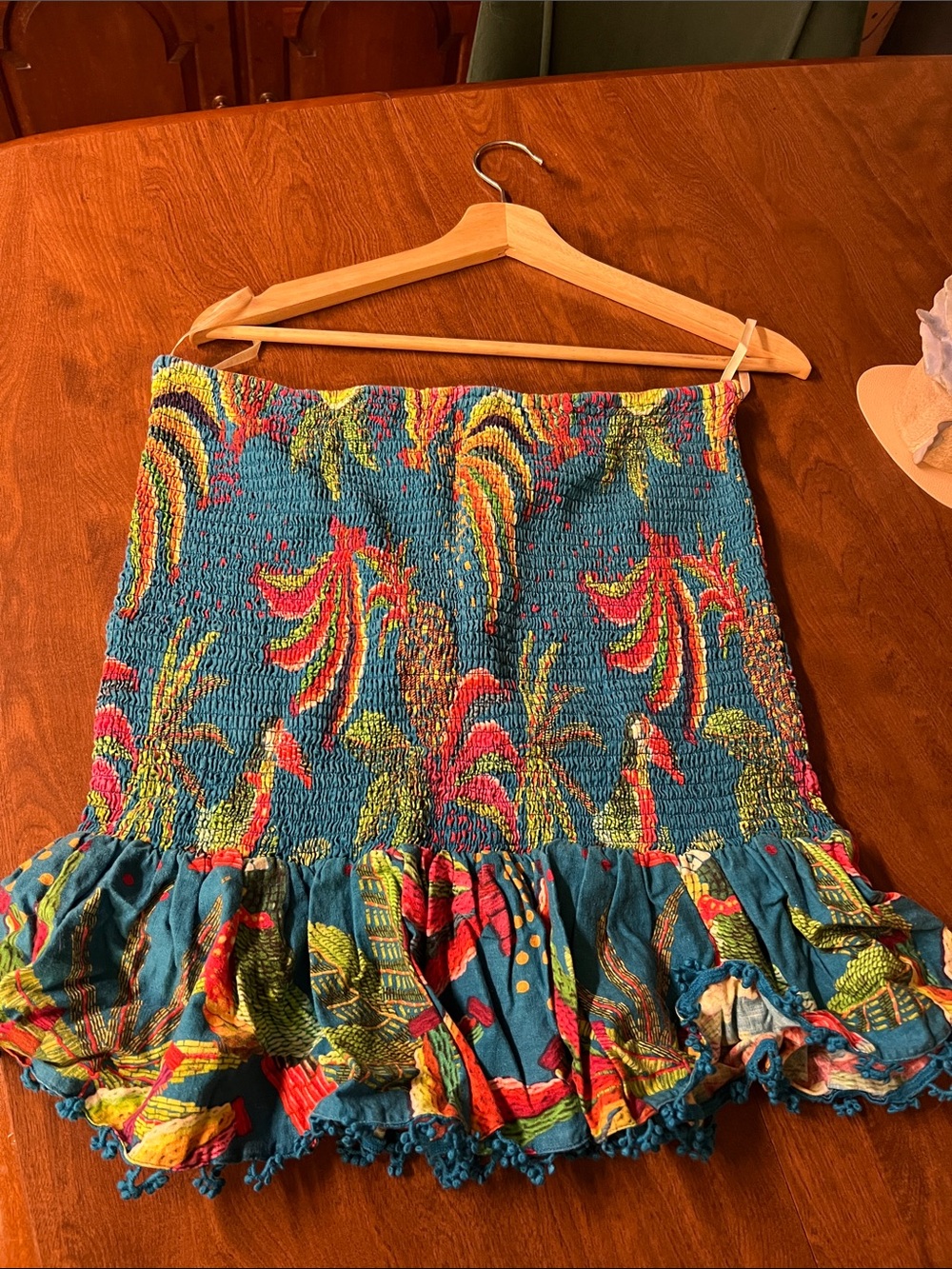 FARM RIO Skirt Tropical Print Ruffle Mini Skirt XL